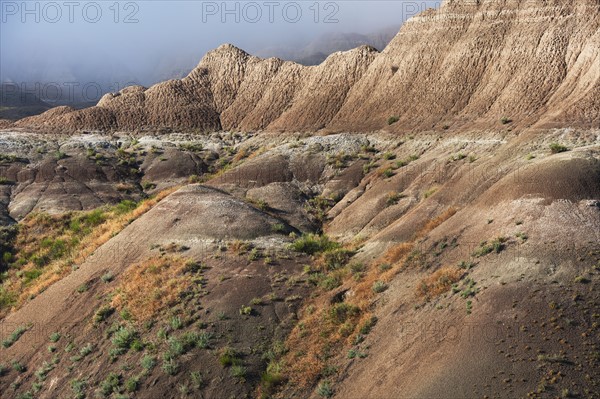 USA, South Dakota, Mountains in Badlands National Park.