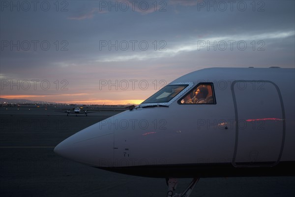 Pilots in private aeroplane. Photo : Johannes Kroemer