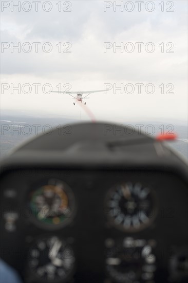 USA, New York State, Wurtsboro, Glider plane and cockpit in the foreground. Photo : David Engelhardt