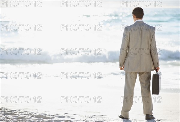 South Africa, Businessman standing, rear view. Photo : momentimages