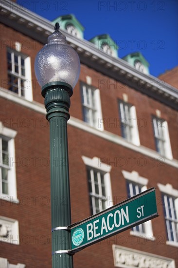 USA, Massachusetts, Boston, Beacon Street sign. Photo : fotog