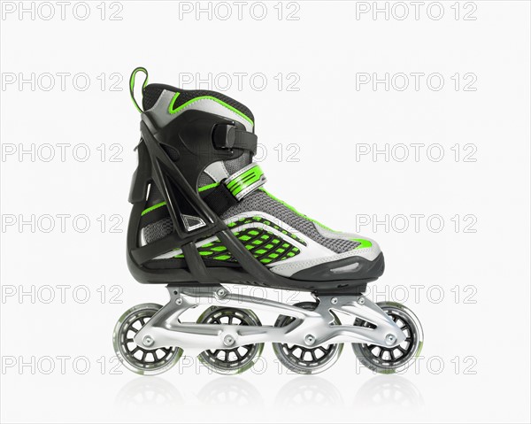 Studio shot of rollerblade shoe. Photo : David Arky