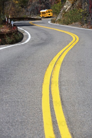 USA, New York, Bear Mountain, winding road. Photo : fotog