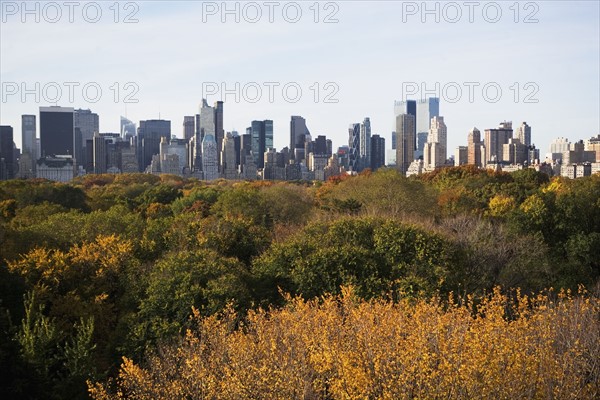 USA, New York City, Manhattan skyline from Central Park. Photo : fotog