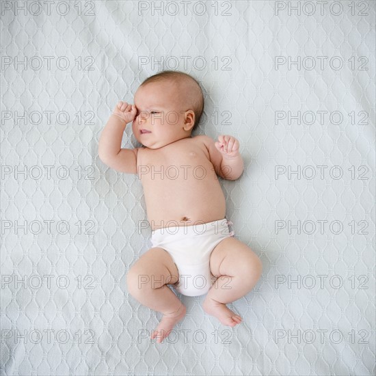 USA, New Jersey, Jersey City, Crying baby girl (2-5 months). Photo : Jamie Grill Photography