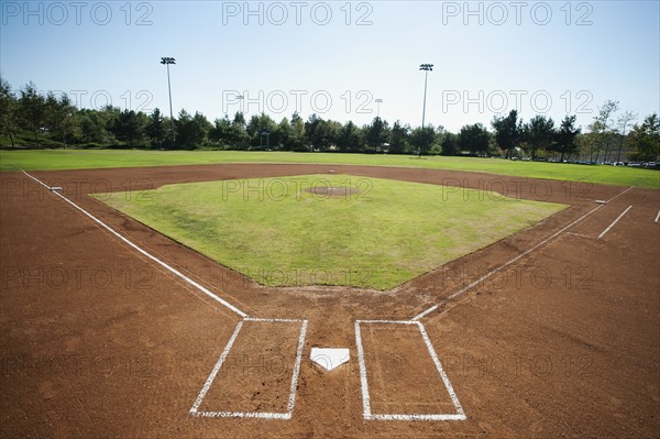 USA, California, Ladera Ranch, baseball diamond.