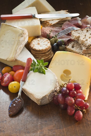 Variation of cheeses.