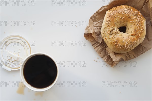 Donut and cup of coffee.