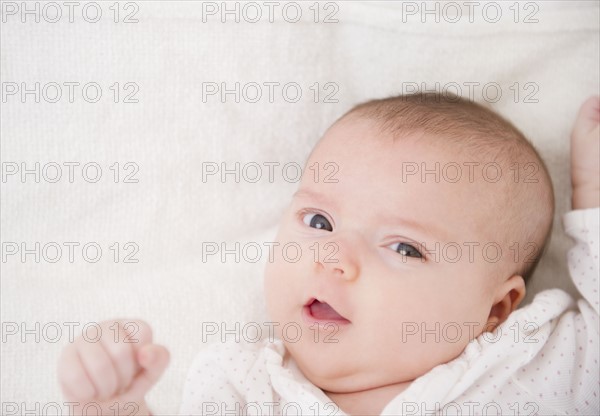 USA, New Jersey, Jersey City, Baby girl (2-5 months) portrait. Photo : Jamie Grill Photography