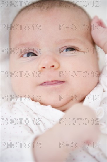 USA, New Jersey, Jersey City, Baby girl (2-5 months) portrait. Photo : Jamie Grill Photography