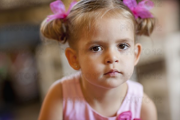 Portrait of girl (2-3) with pigtails. Photo : FBP