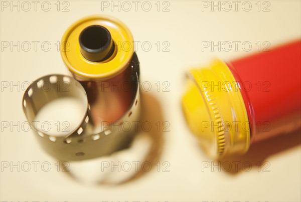 Camera film and film container, close-up.