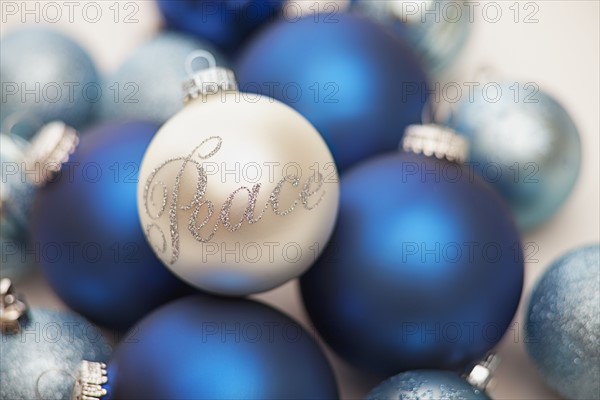 Studio Shot of Christmas ornaments. Photo : Mike Kemp