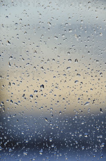 Rain drops on window.