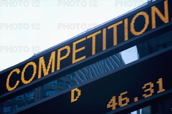 USA, New York State, New York City, Times Square, Stock Quotron, close-up. Photo : fotog