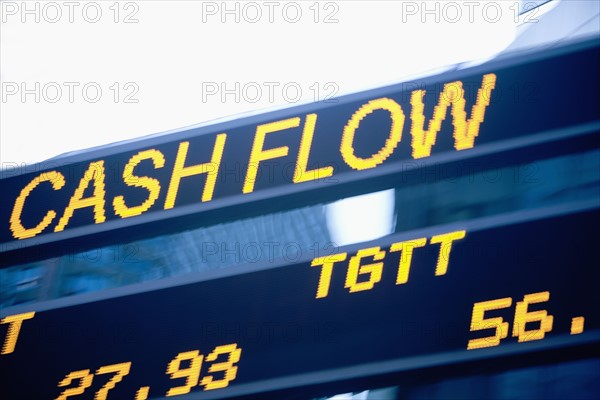 USA, New York State, New York City, Times Square, Stock Quotron, close-up. Photo : fotog