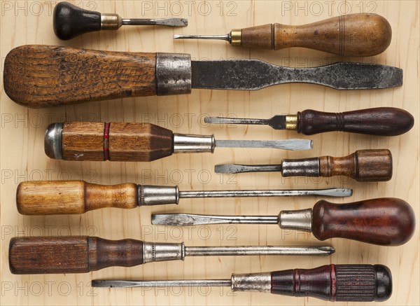 Selection of old screwdrivers.