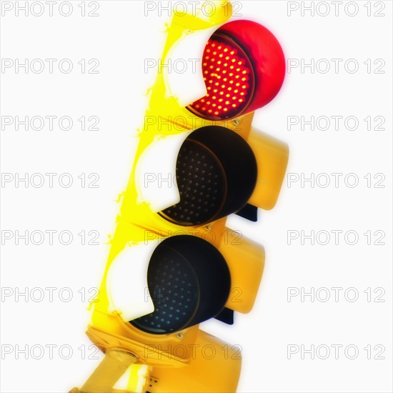 USA, New York City, Low angle view of traffic lights.