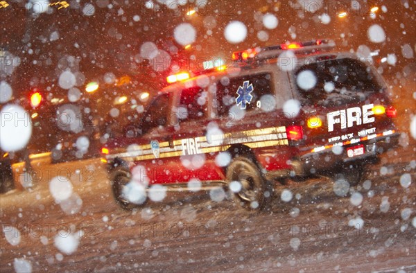 USA, New York State, New York City, snow storm.