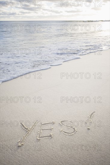 USA, Massachusetts, message on beach. Photo : Chris Hackett