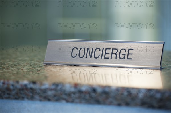 Concierge nameplate.