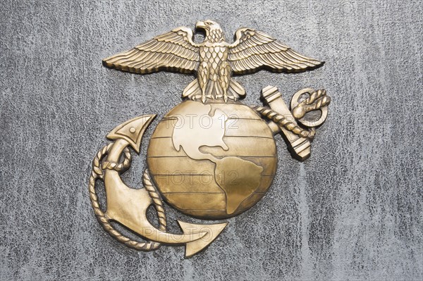 USA, Virginia, close up of US Marines insignia. Photo : Chris Hackett