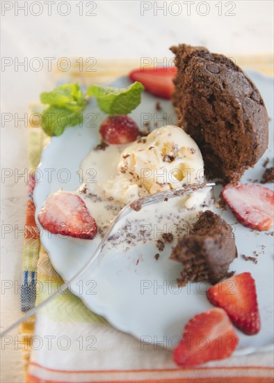 Ice cream with strawberries. Photo: Jamie Grill Photography
