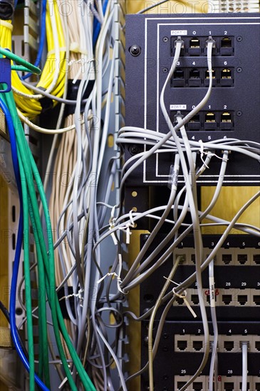 Close-up of tangled computer cables. Photo: Antonio M. Rosario