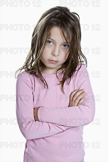 Dark Haired Girl With her Arms Crossed...Attitude!