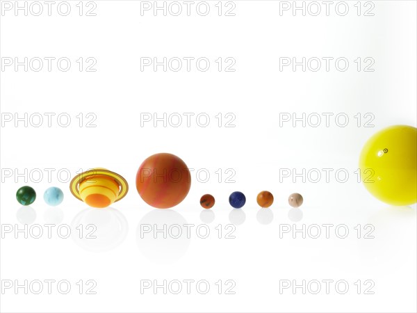 Solar system on white background. Photo : David Arky