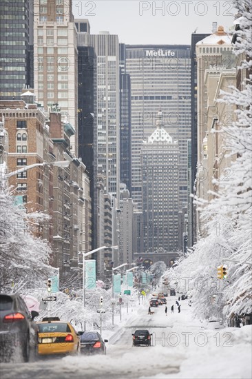 USA, New York City, Park Avenue in winter. Photo : fotog