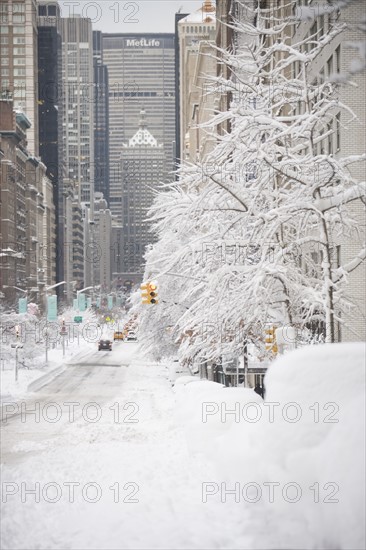 USA, New York City, Park Avenue in winter. Photo : fotog