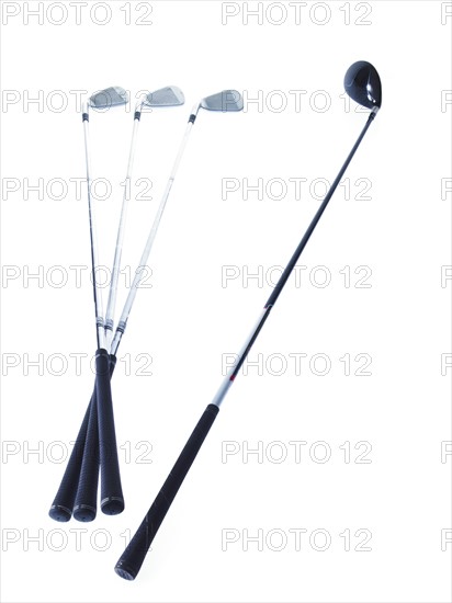 Golf clubs on white background. Photo: David Arky