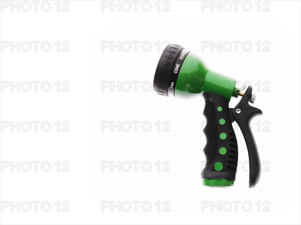 Studio shot of garden hose nozzle. Photo : David Arky