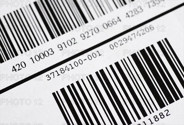 Studio shot of bar code, close-up.