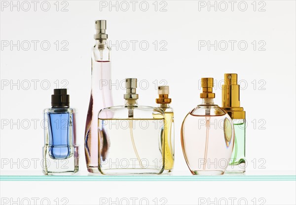 Close up of perfume sprayers.