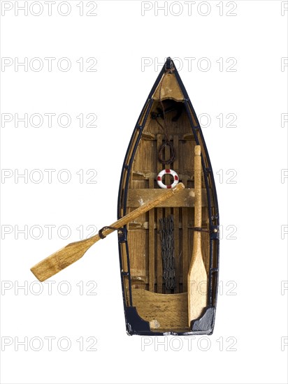 Studio shot of wooden boat. Photo: David Arky