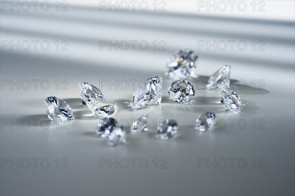 Studio shot of diamonds.