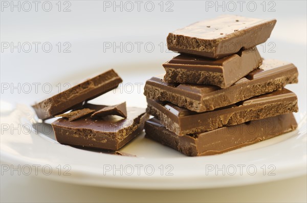 Studio shot of chocolate on plate.