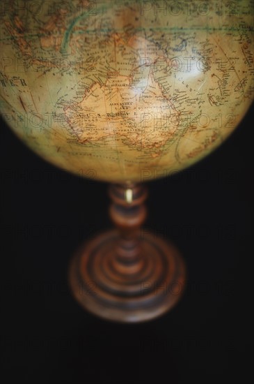 Close-up of antique globe.