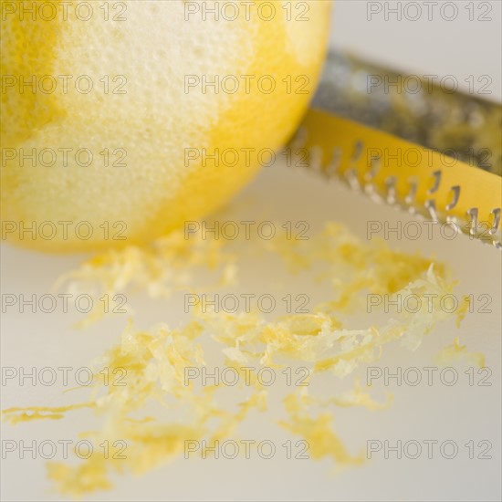 Close-up of lemon and grater. Photo: Jamie Grill Photography