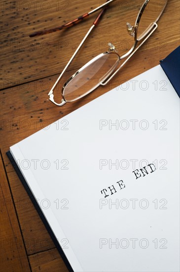 Close up of "the end" page of novel.