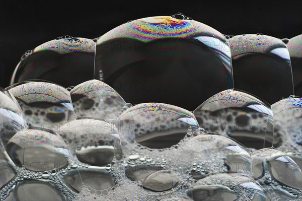 Close up of soap bubbles.