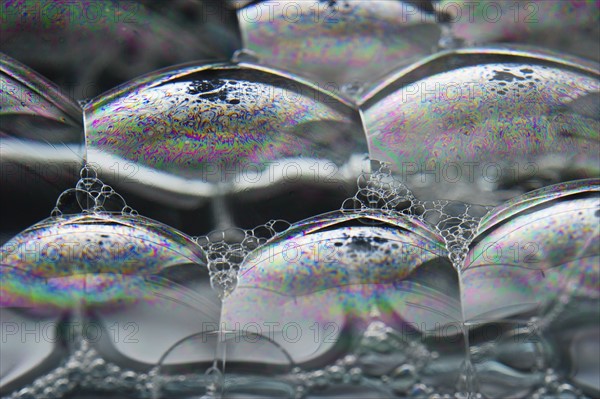 Close up of soap bubbles.