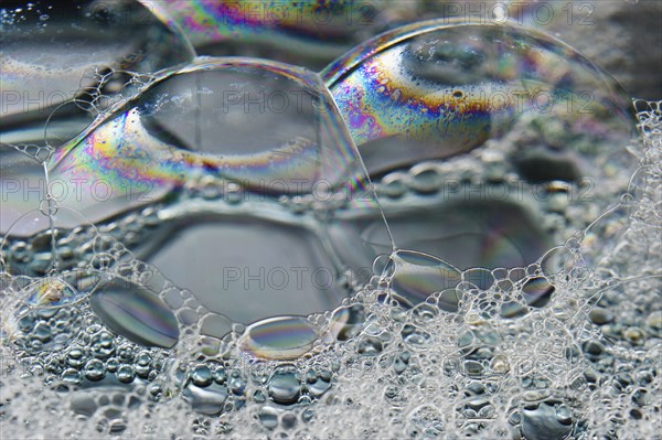 Close up of soap bubbles.