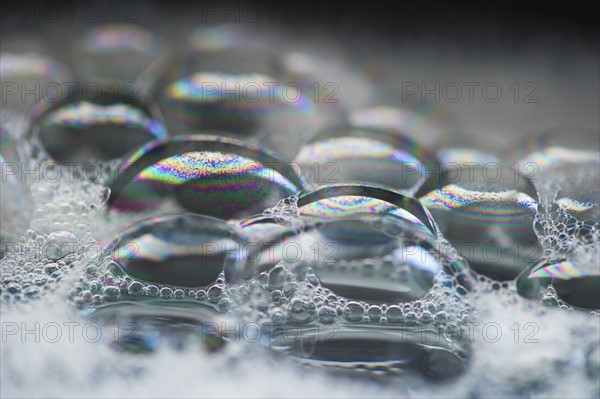 Close up of soap bubbles.