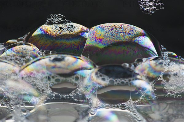 Close up of soap bubbles.