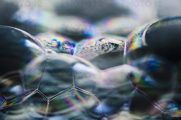 Close up of soap bubbles.