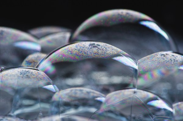 Close up of soap bubbles.