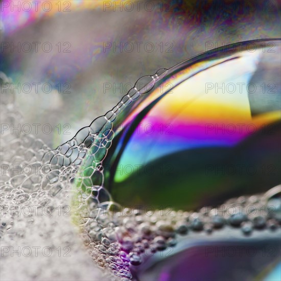 Close up of soap bubbles.